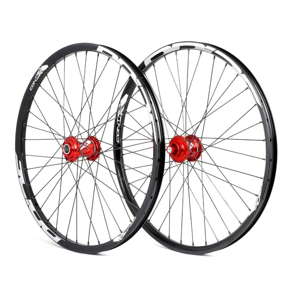Par de Ruedas PRIDE 24" (507mm) Control V2 Disc Ejes 20/15mm Rojo