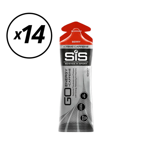 Pack de 14 SIS GO ISOTONIC ENERGY Geles de Cafeína (60ml) Frutos Rojos Caducidad Corta