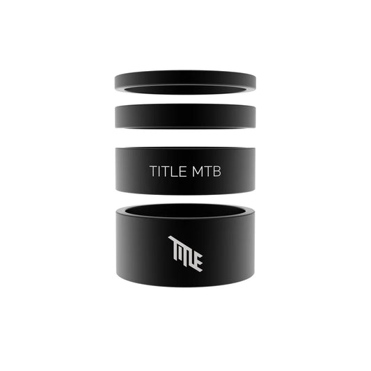 Espaciadores de dirección TITLE aluminio 1-1/8" negro