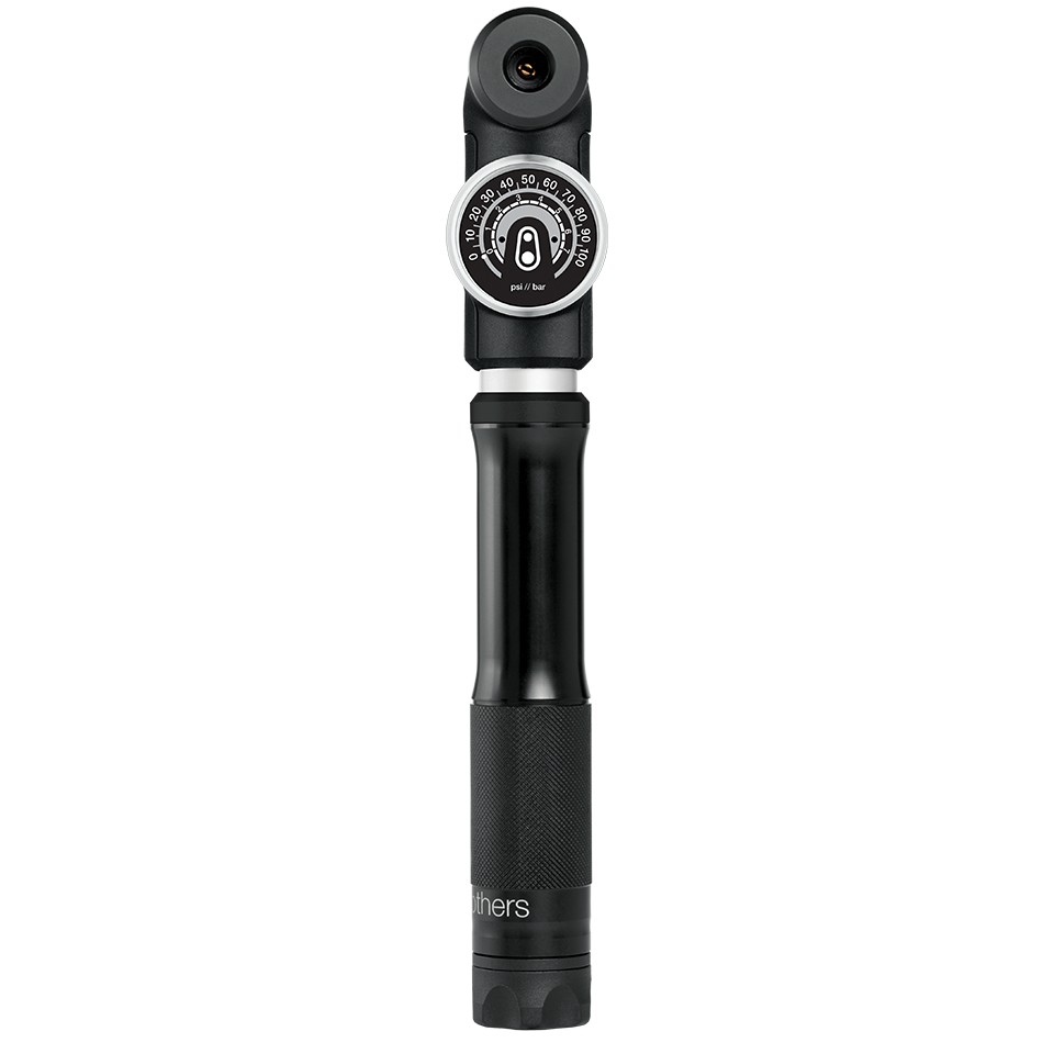 Bomba de mano CRANKBROTHERS STERLING S con manómetro Midnight Edition