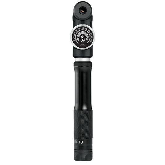 Bomba de mano CRANKBROTHERS STERLING S con manómetro Midnight Edition