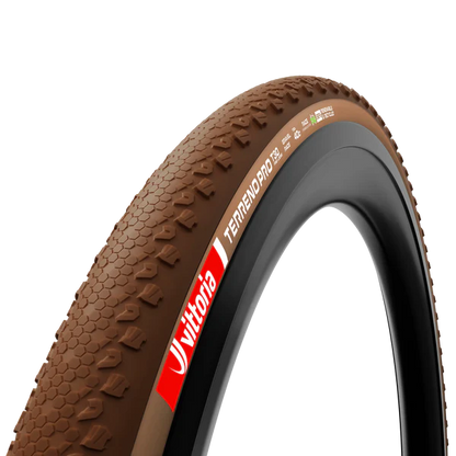 Neumático VITTORIA TERRENO PRO T30 Fine Loose Gravel Race 700c Tubeless Ready Flexible Marrón