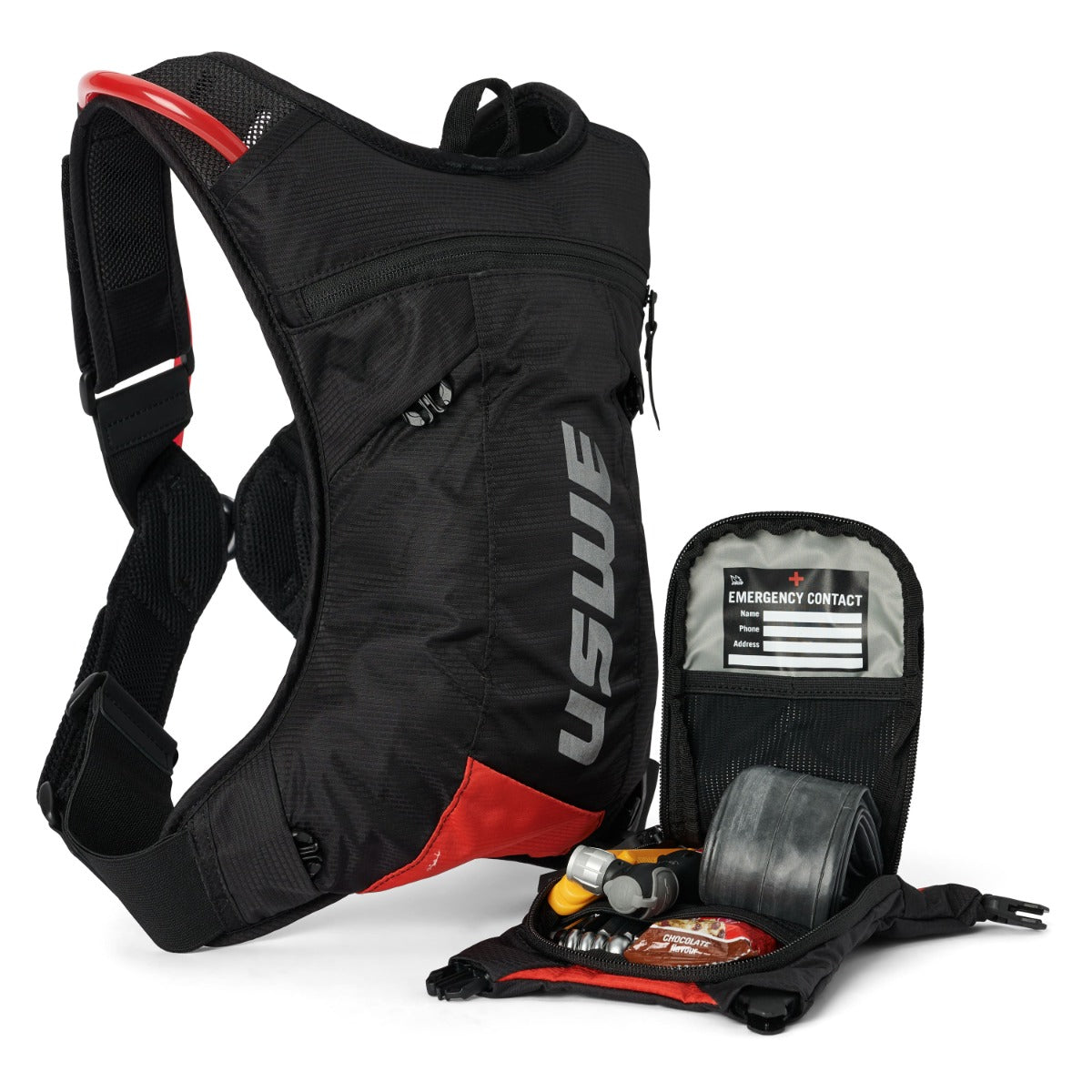 Bolsa de hidratación USWE MTB HYDRO 3 L Negro/Rojo