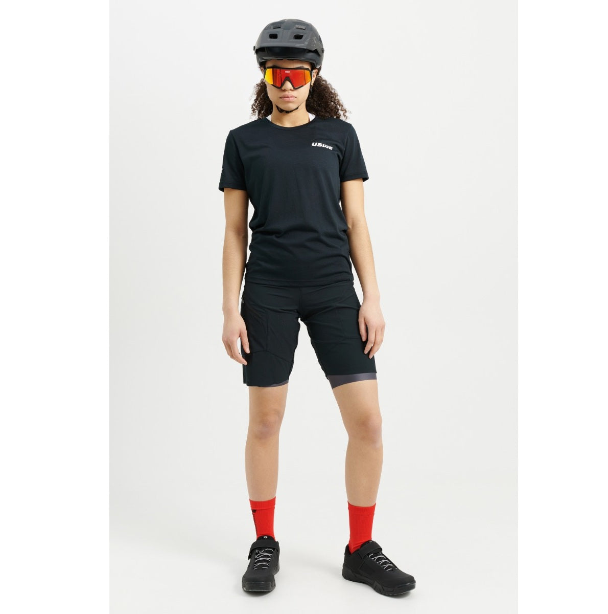 Pantalón Corto USWE HYBRID MTB Mujer Negro