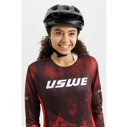 Camiseta USWE LUFTIG MTB Manga Larga Mujer Rojo