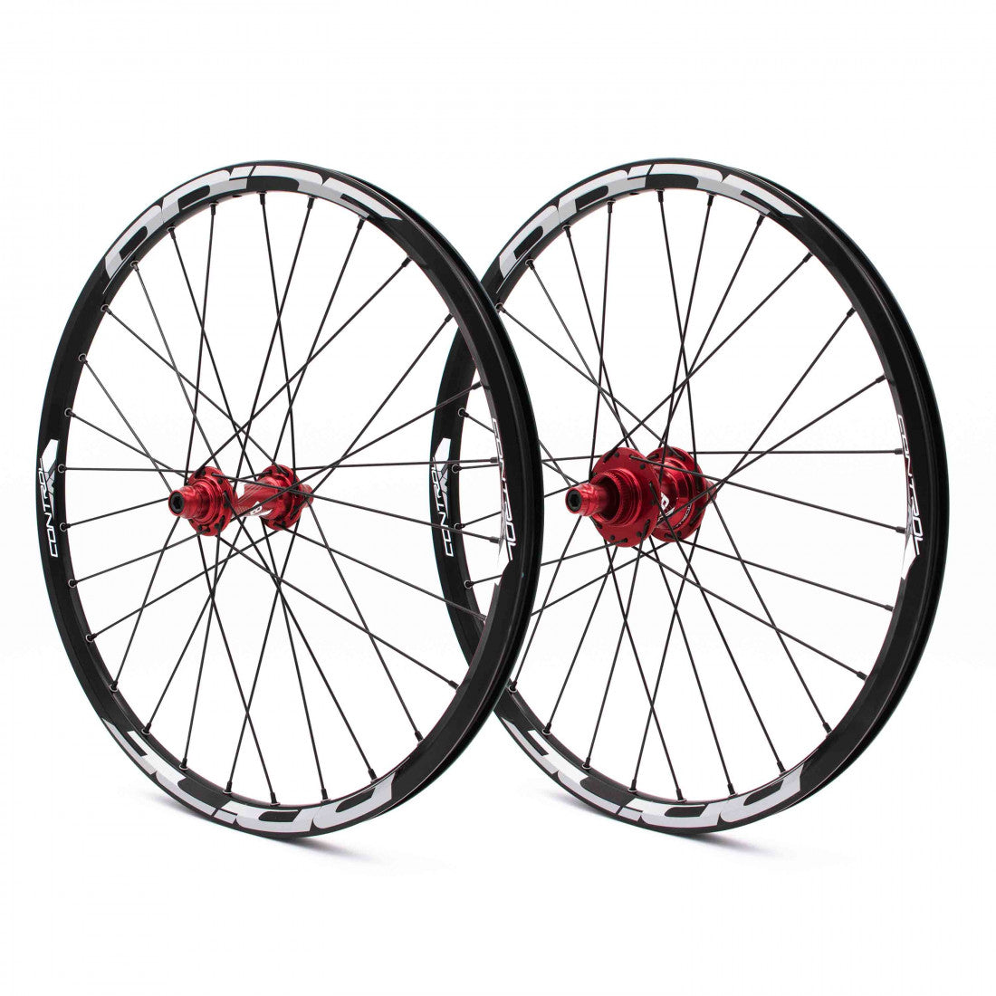 Par de Ruedas PRIDE 20" (451mm) Control V1 Disc Ejes 10/15mm Rojo