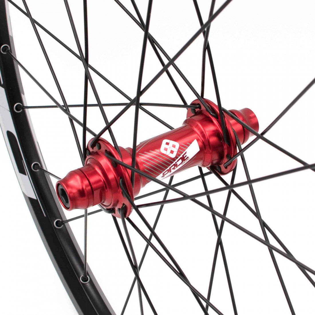 Par de Ruedas PRIDE 20" (451mm) Control V1 Disc Ejes 10/15mm Rojo