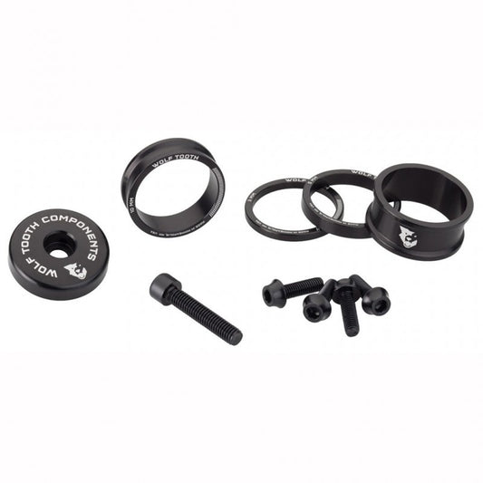 WOLFTOOTH BLING KIT Separadores, Tapa de Potencia y Tornillos Negro