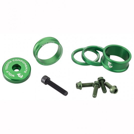 Kit de separadores, tapa de potencia y tornillos KIT WOLFTOOTH BLING Oliva
